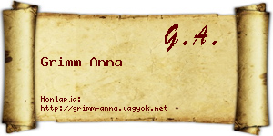 Grimm Anna névjegykártya